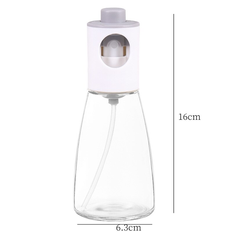 Spray Oil Dispenser Barbecue Glass Oil Spray Bottle for Oil Soy Sauce Vinegar Sprayer Seasoning Bottle Kitchen Accessories: White 180ML