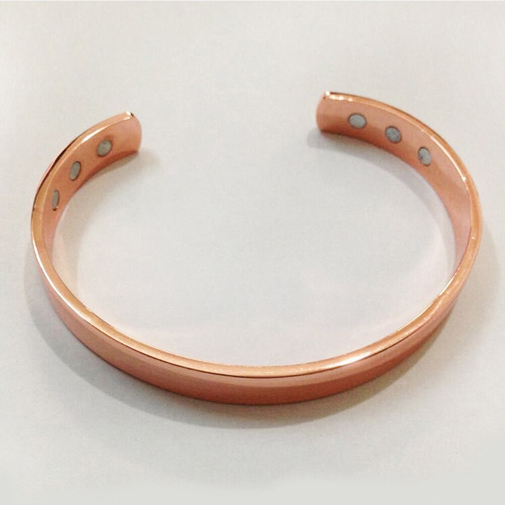 Brass Plating Energy Health Open Bangle Plated Gold Simple Magnetic Health Bracelet Bio Healthy Healing Copper Bracelet