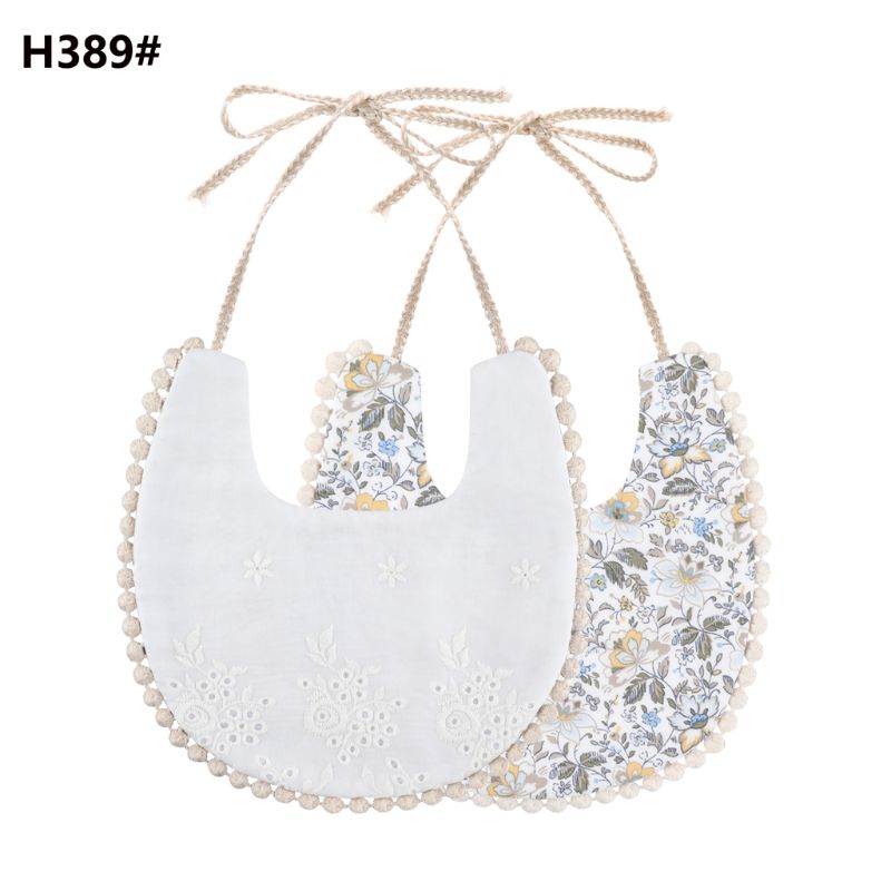 Del bambino del Cotone Del Ricamo Double Side Busbane Francesi Del Bambino Saliva Asciugamano Nutrire Panni Del Burp: H389