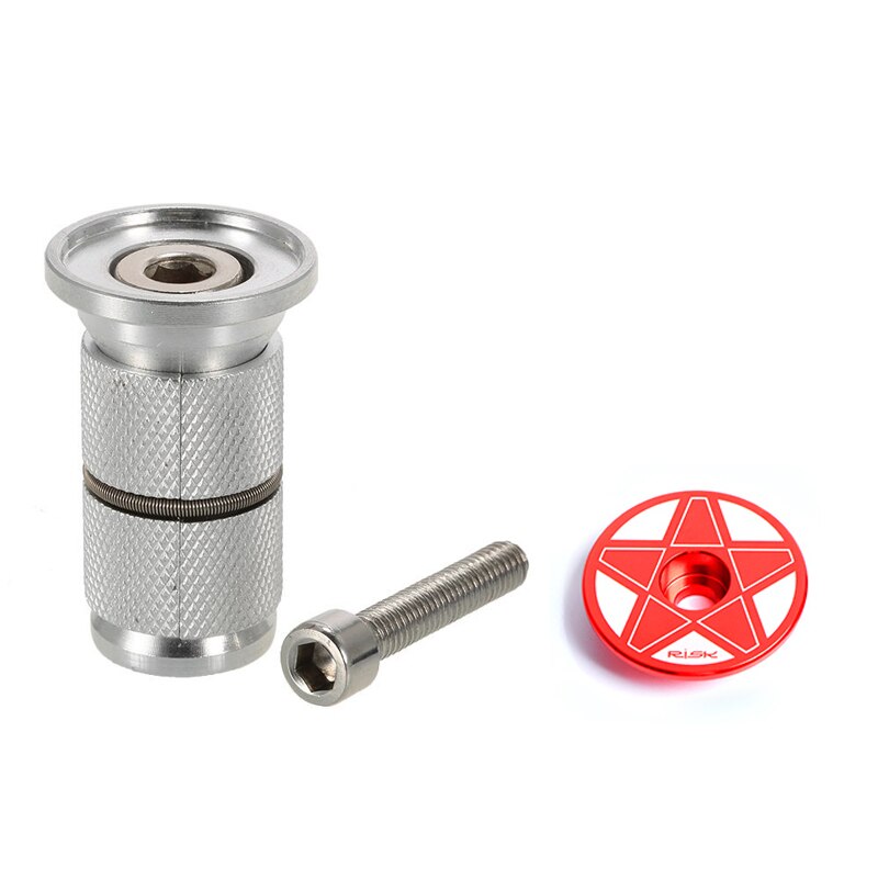 Fiets Vorkbuis Headset Stem Richter Ster Moer Expander Expanding Moer Compressie Compressor Plug Met Bout & Top Cap