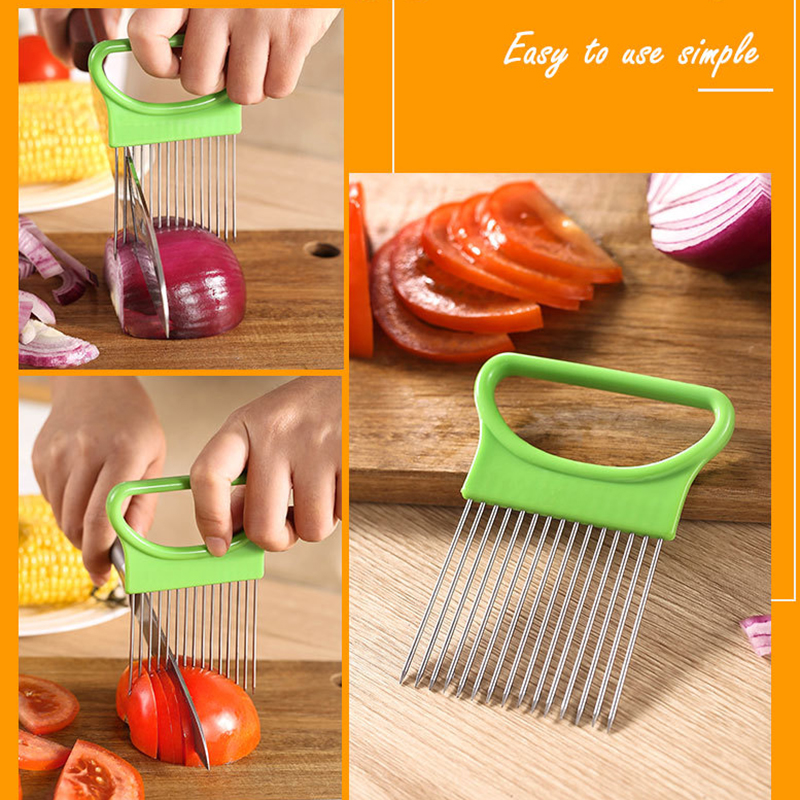 Vegetables Potato Slicer For Cutting Utensils Onion Shredder Tomato Onion Fruit Cutter Safe Aid Holder Kitchen Accessories Tools