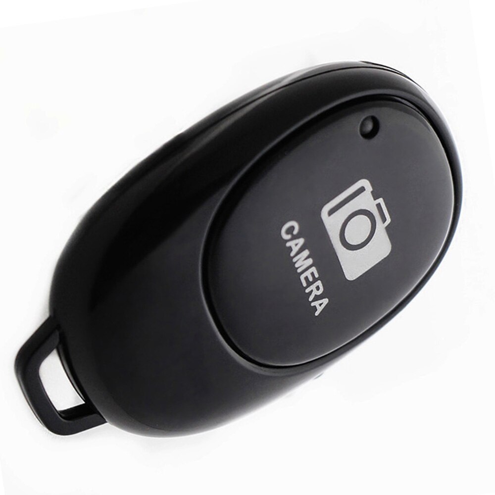 Câmera do obturador de controle remoto sem fio bluetooth selfie botão clicker suporte para android ios smartphones: black