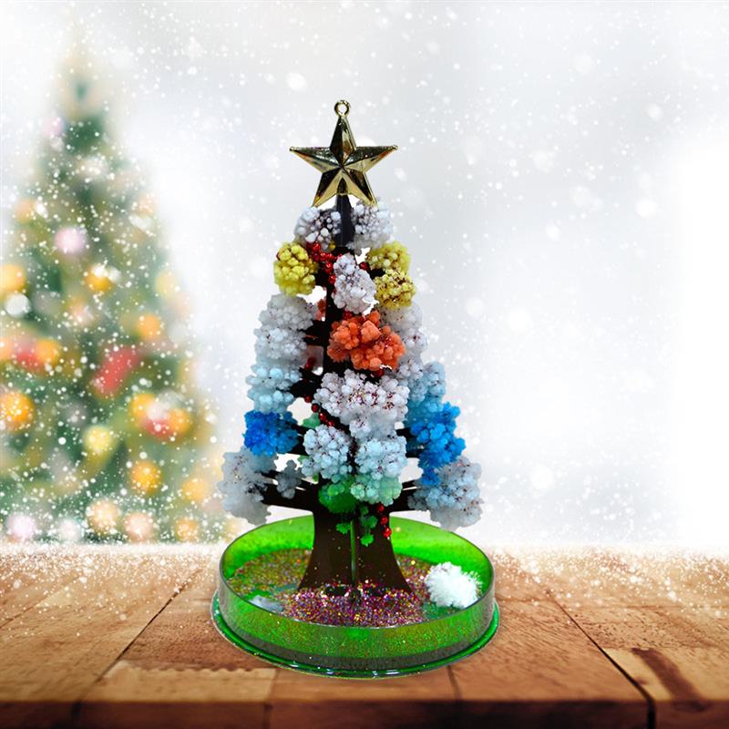 Christmas Tree Paper Tree Flower Toy Visual Magic DIY Planting Paper Tree Growth Crystallization Tree Children Christmas