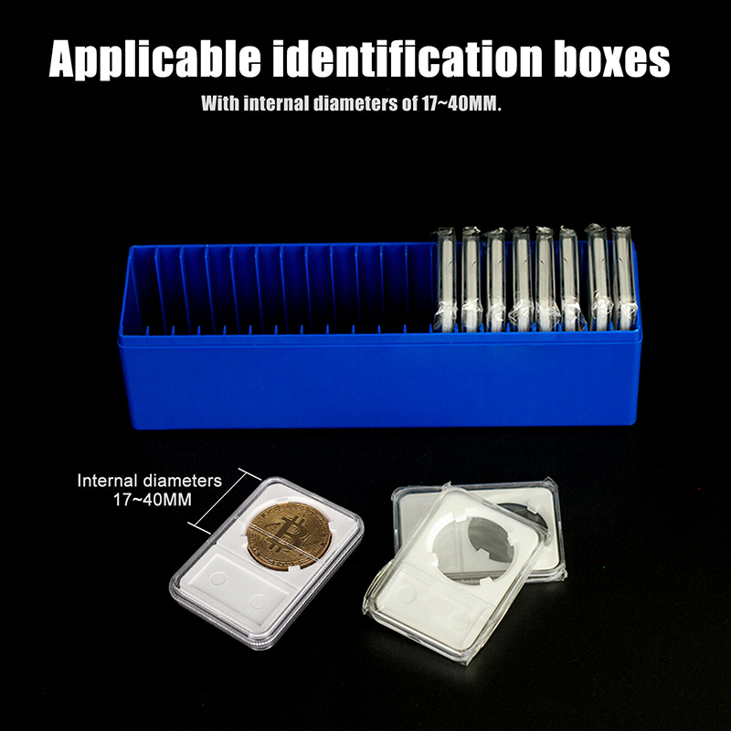 20 Coin Capacity Holder Slabs Storage Box Blue Plastic Case Commemorative Coin Storage Box PCGS NGC Slabs Coin Collection Holder
