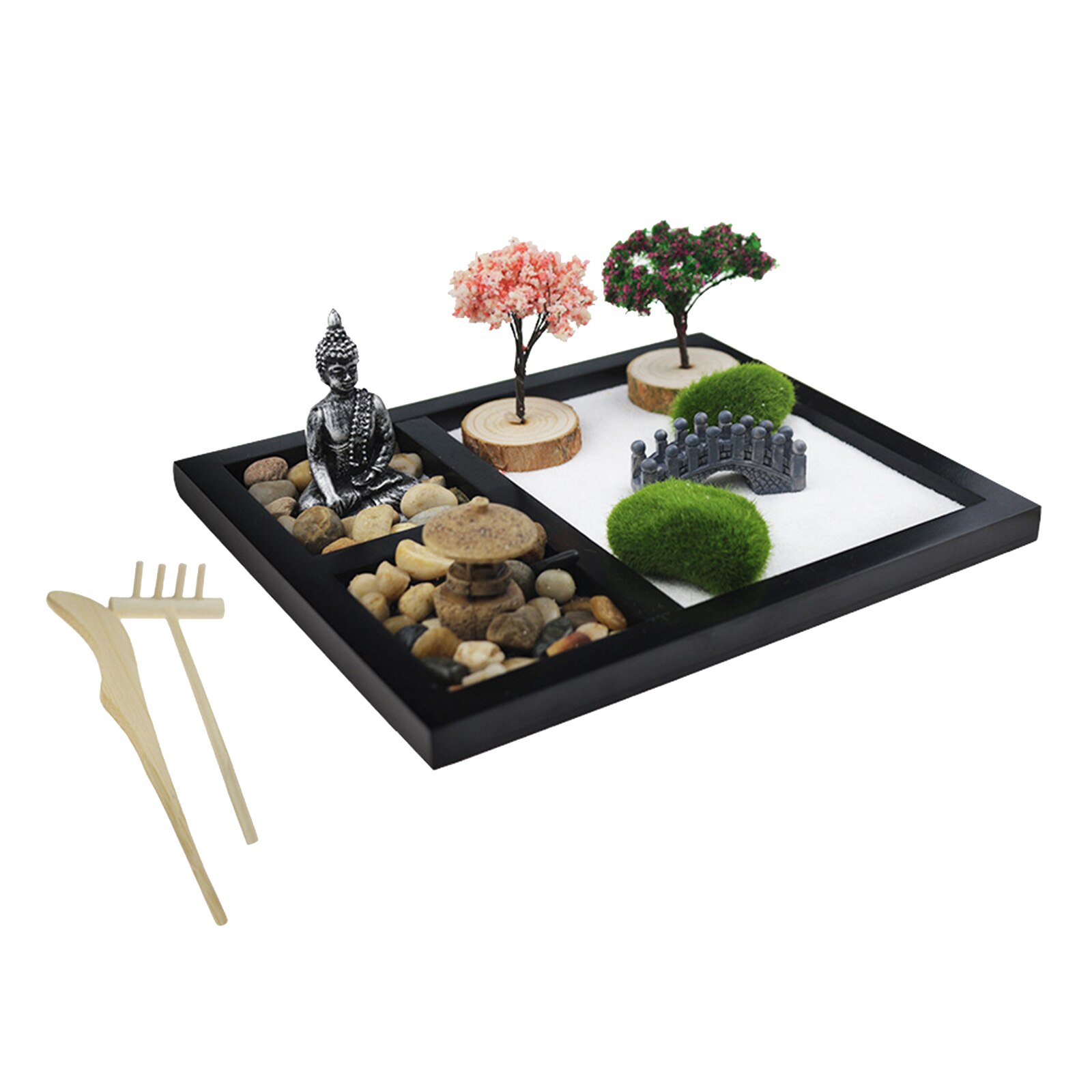 Mini Zen Garden Porch Yard Buddha Statues for Stress Relief Relaxation Home