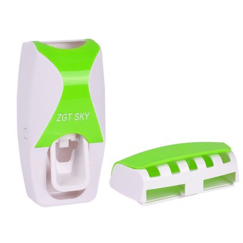 Automatische Tandpasta Tandenborstelhouder Badkamer Accessoires Wall Mount Organizer Rack Bad Gadgets Squeezer Kit Set: green