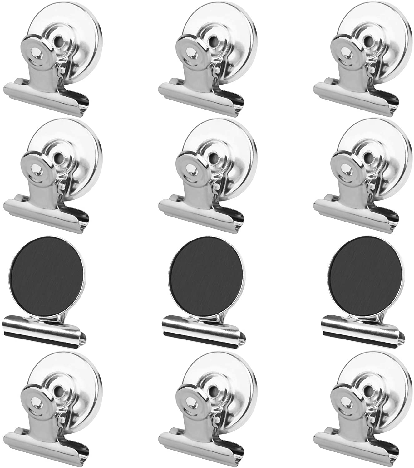 12Pack Magneten Koelkast Magneten Magnetische Clips Duty Gedetailleerde Lijst Display Papier Bevestigingsmiddelen Op Thuis &amp; Kantoor &amp; Onderwijs: Silver