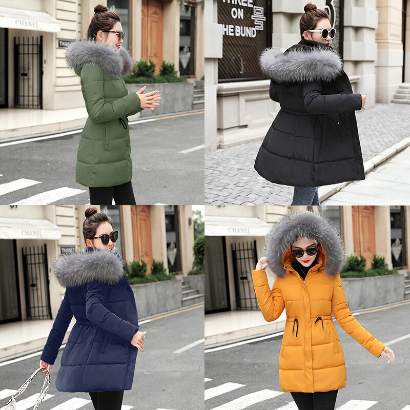 Parka con Cuello de piel falsa para mujer, Chaqueta de algodón , chaqueta de invierno, abrigo grueso para nieve, ropa para mujer, chaquetas para mujer, Parkas