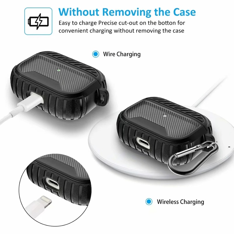 Carbon Fiber Earphone Case for Apple Airpods Pro Case for Airpods 1 2 3 Soft Shell Shockproof Cover Case for Air pods 1 2 3 Pro