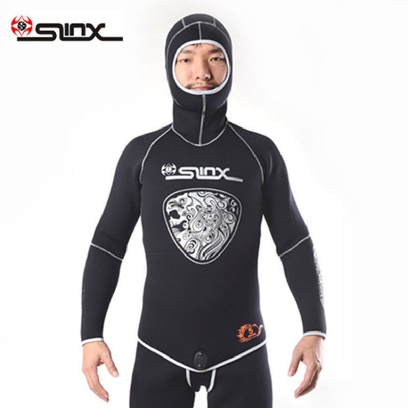 5MM Wetsuit 2 Piece Hood Wet Suit Scuba Wet Suit Diving Spearfishing Farmer John Neoprene Stretch Max Wetsuit: the Top / M