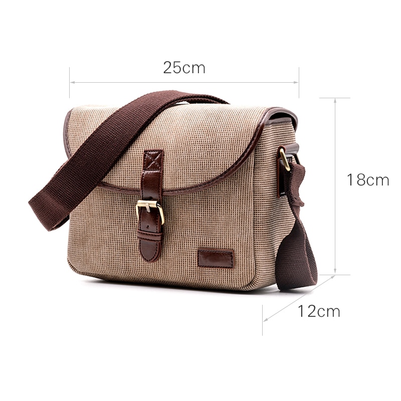 Retro Waterproof Camera Bag for Sony a7 iii Canon DSLR Photography Package Photo Bag Canvas Micro Single Messenger Shoulder Case