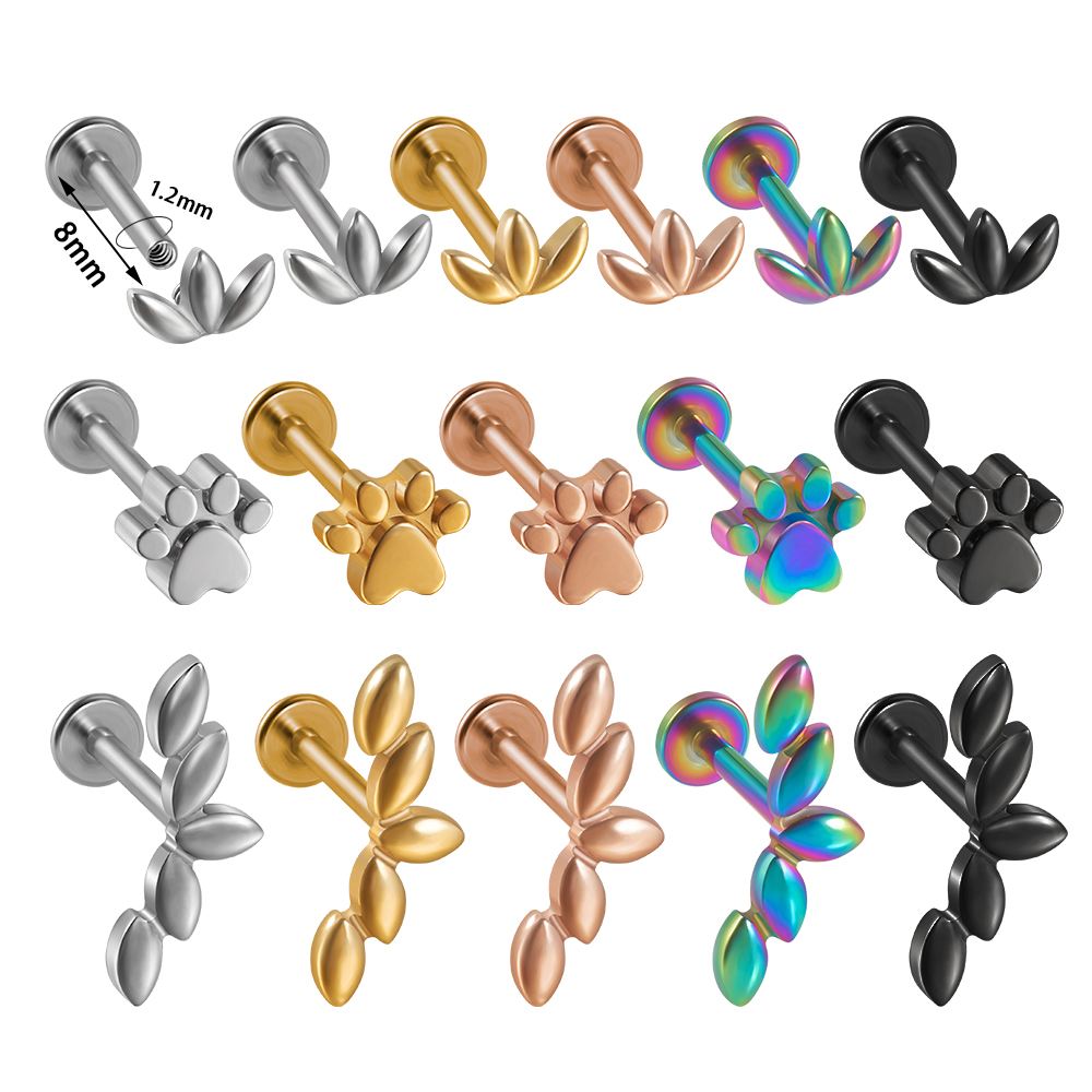 1Pc Rvs Klauw Oren Biculus Kraakbeen Piercing Vijf Marquis Oor Flap Oorbellen Vrouwelijke Punk Labret Lip Piercing Sieraden