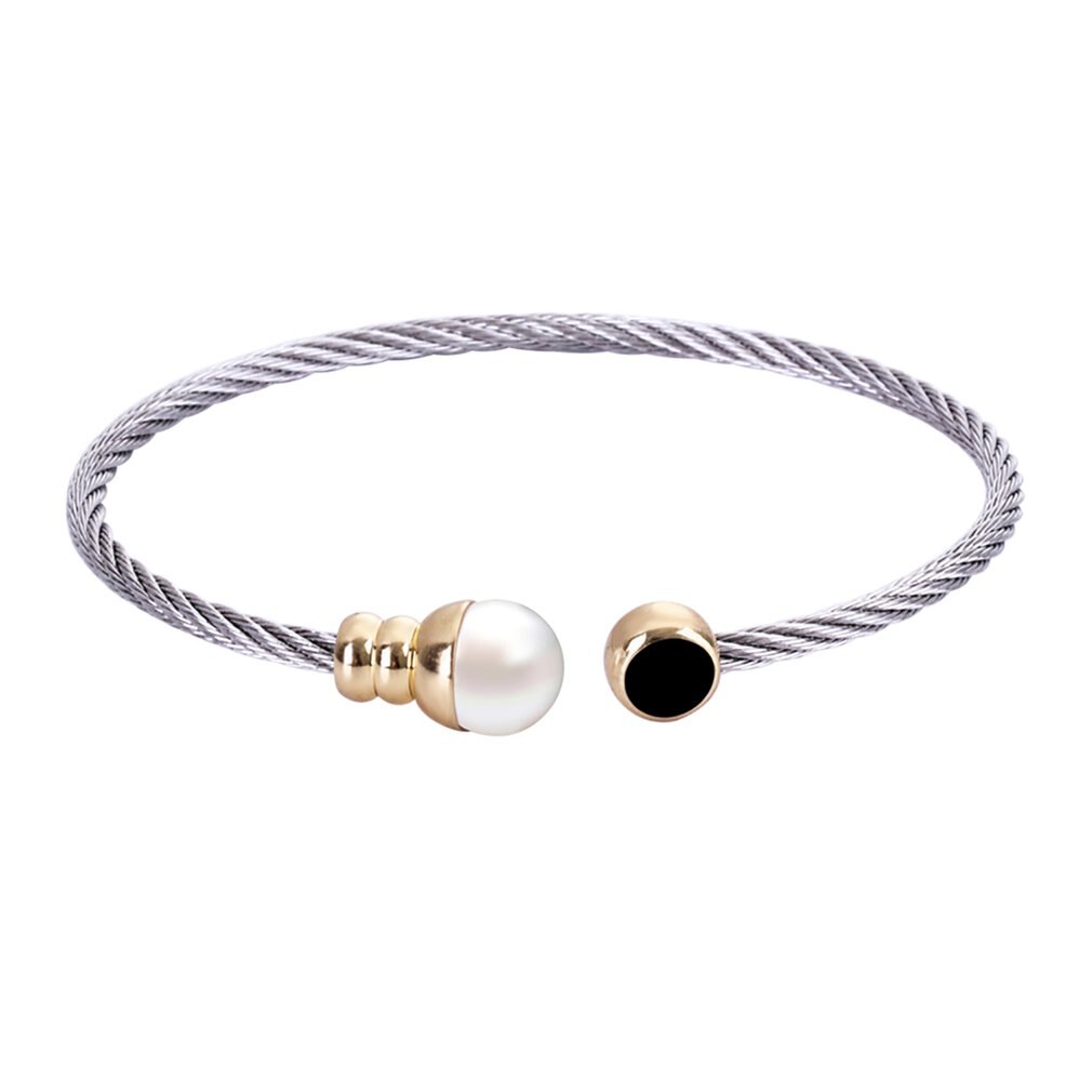 A94 Stainless steel bracelet Female Bangle Temperament Jewelry Ladies Antique Women Bangle Charms: Silver