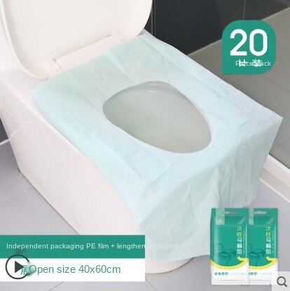 Disposable Toilet Mat Women&#39;s Travel Paste Toilet Portable Maternal Travel Toilet Toilet Seat Cover Cushion Paper: green