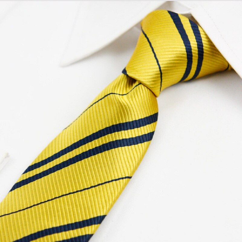 College Jongens Streep Rood Dassen Navy Geel Groen Slim Tie voor Mannen