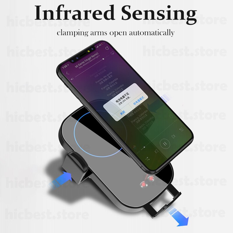 15W Qi Draadloze Oplader Auto Telefoon Houder Voor Samsung S21 S20 Ultra S10 S9 Inductie Oplader Auto Mount Voor iphone 12 11 Pro Max 8