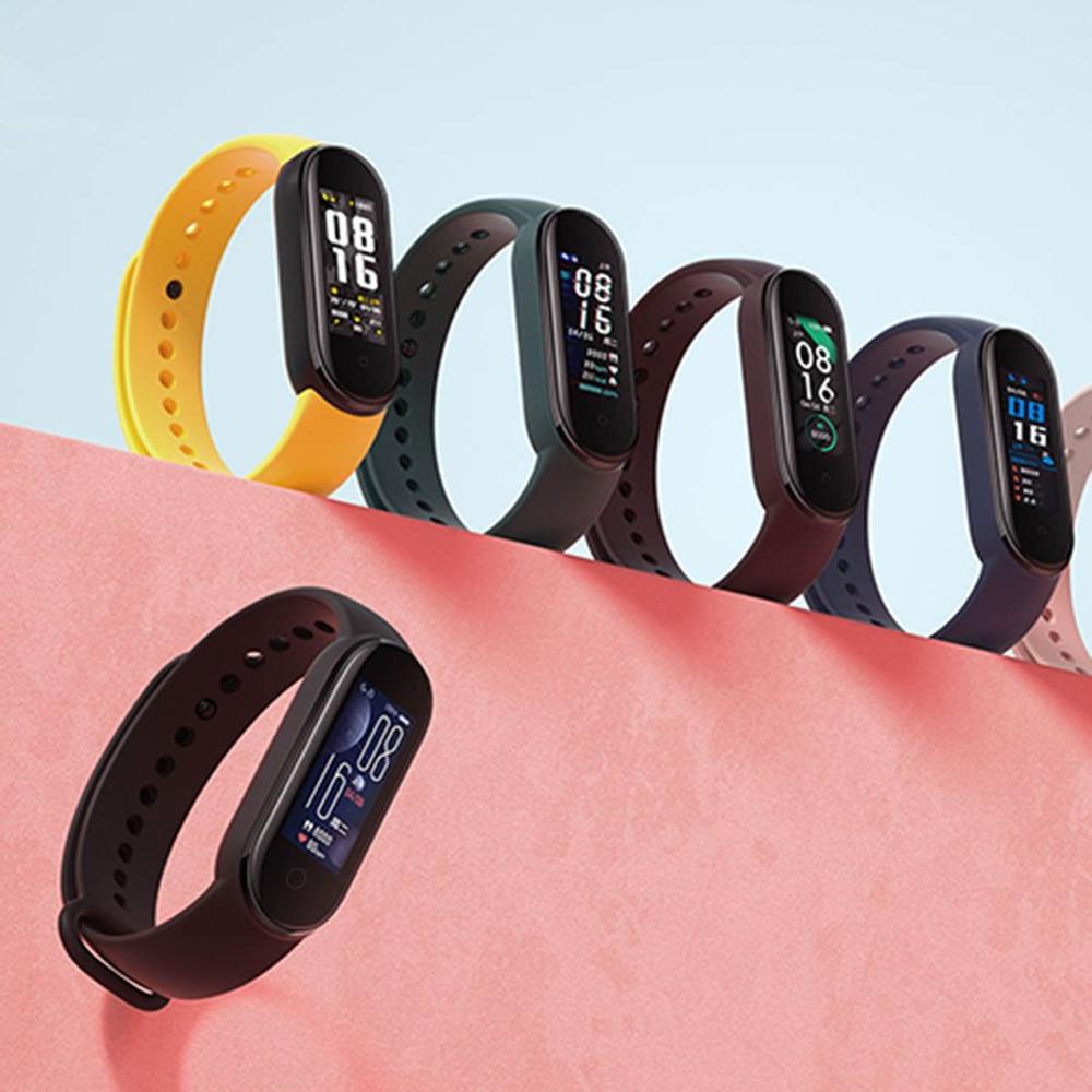 Auf Lager Xiaomi Mi Band 5 Bluetooth 5,0 Sport Wasserdichte SmartBand Fitness Herz Rate Überwachung AMOLED Bildschirm Miband 5