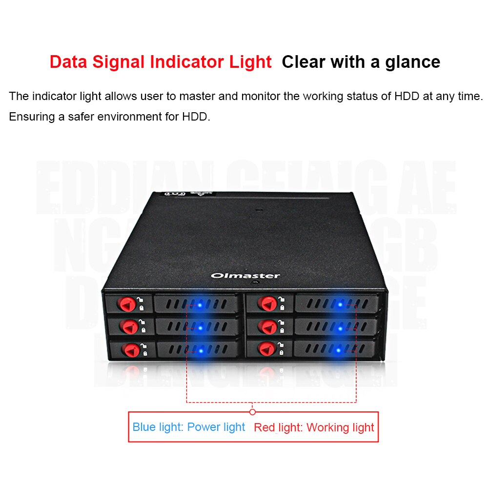 6 alloggiamenti Mobile Rack Backplane Supporto 2.5 &#39;&#39;SATA HDD SSD Hard Drive con Ventola Di Raffreddamento Armadio Hot-swap 6Gbps per PC 5.2 &quot;Drive Bay