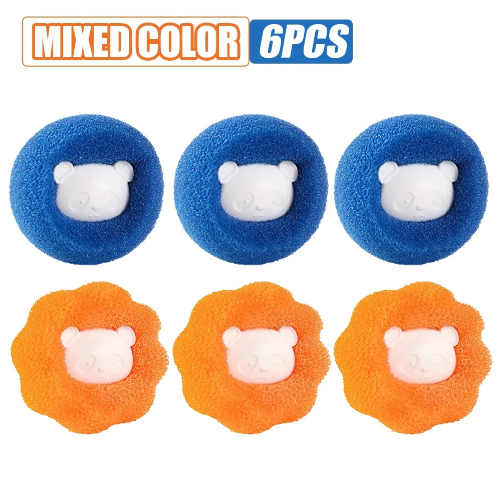 Juego de bolas mágicas para lavandería, se puede reutilizar ropa, Herramientas de Limpieza del cabello, dispositivo de depilación para mascotas, productos para lavadora, hogar: Naranja