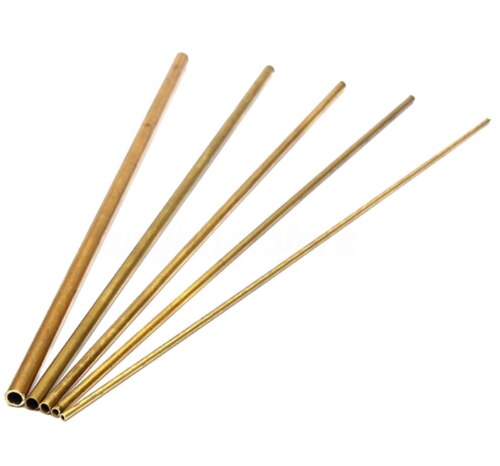Tubo de latón de 2/3/4/5/6/7/8/9/10/12/14/16/18/20mm, 500 mm de largo, 0,5-2mm de pared, 1 unidad
