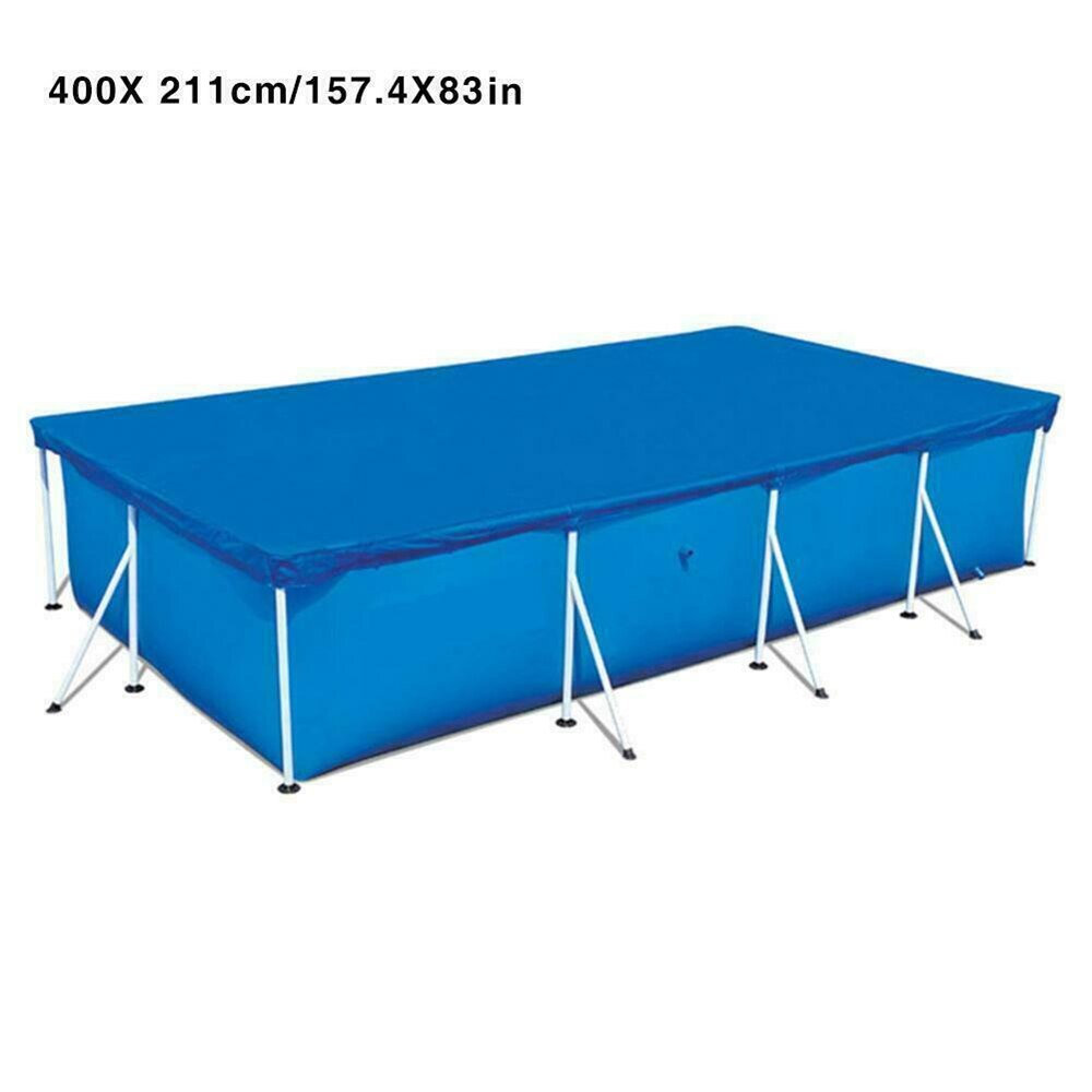 Durable Rectangle Swimming Pool Cover UV-resistant Tarpaulin Rainproof Cloth Summer for Family Swim High Outdoor Pool: 400 211cm