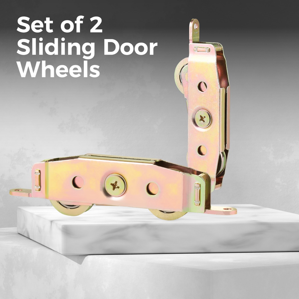 Conjunto de rodillos tándem para puerta corredera, ruedas para ventana y puerta corredera, rodamiento de rueda de bolas, reemplazo de rodillos para puerta corredera de Patio, 2 uds.