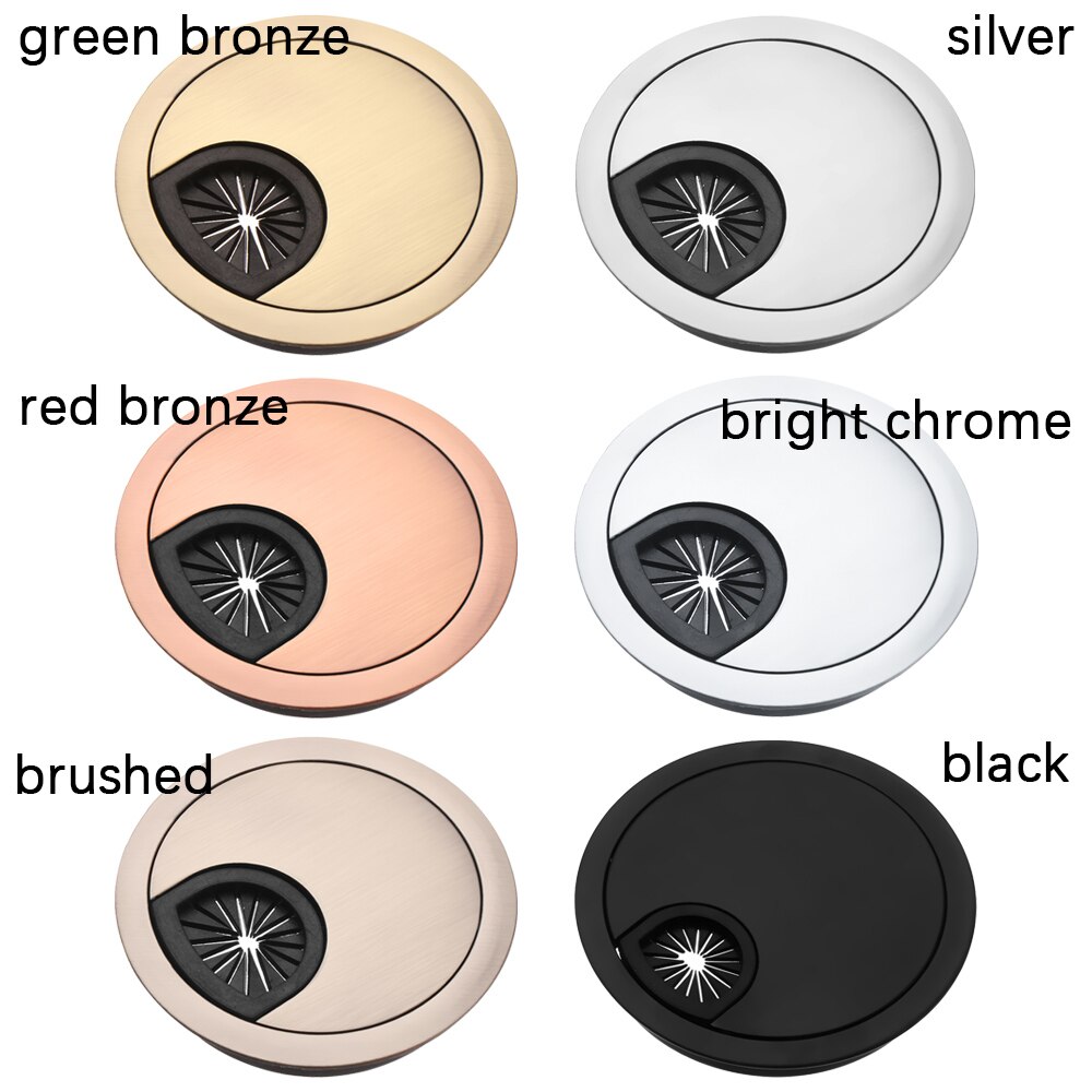 4Sizes Zinc Alloy Cable Outlet Port Desk Wire Hole Cover Surface Line Box Hardware for Computer Tidy Grommet Table