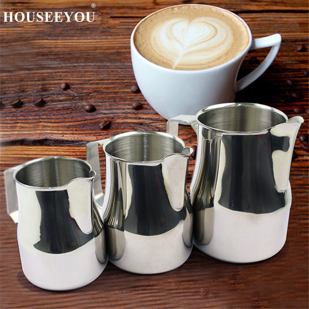 Jarra de acero inoxidable para espumar leche, jarra para Espresso, café Latte, herramientas para bebidas, manualidades Barista, novedad