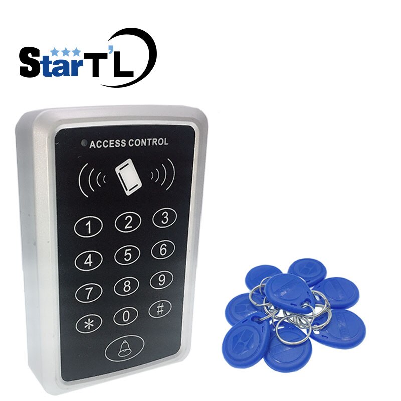 T11 gate access control system rfid access control reader 10 EM4100 keychains 125KHz Card Reader For Door Access
