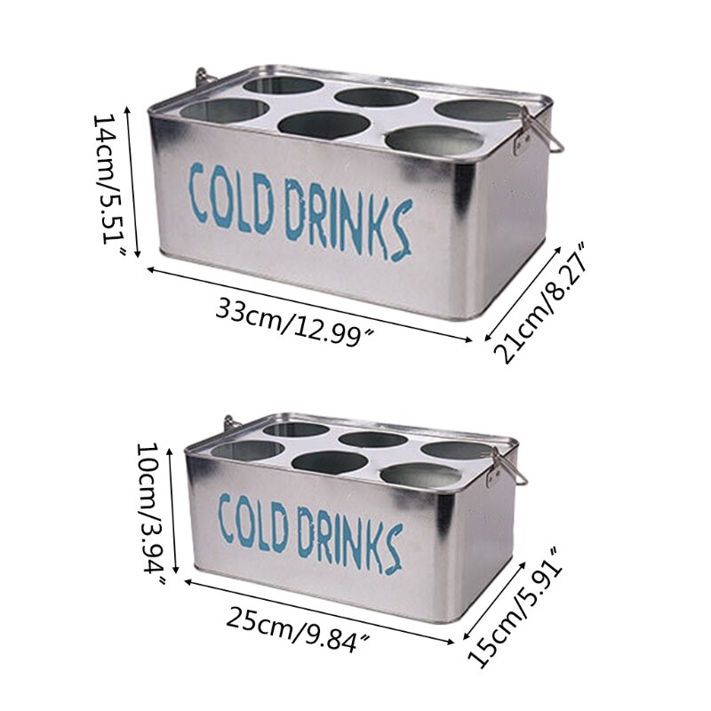 6 Bottles Metal Wine Beer Bottle Basket Carrier Display Holder Rack for Bar KTV Restaurant Home Decor