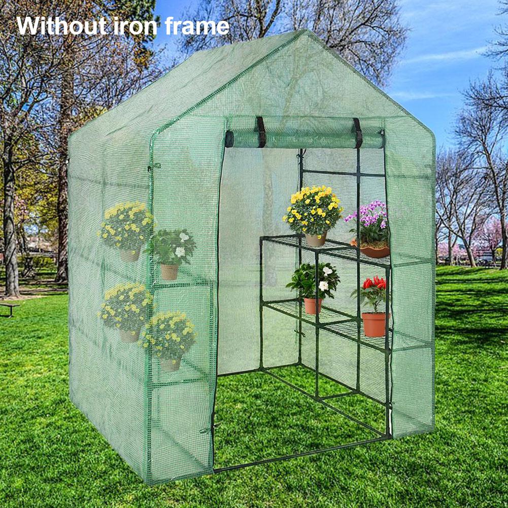 Mini invernadero portátil protector impermeable cubierta flor planta crece tienda PVC jardín invernadero cubierta (sin marco de hierro)