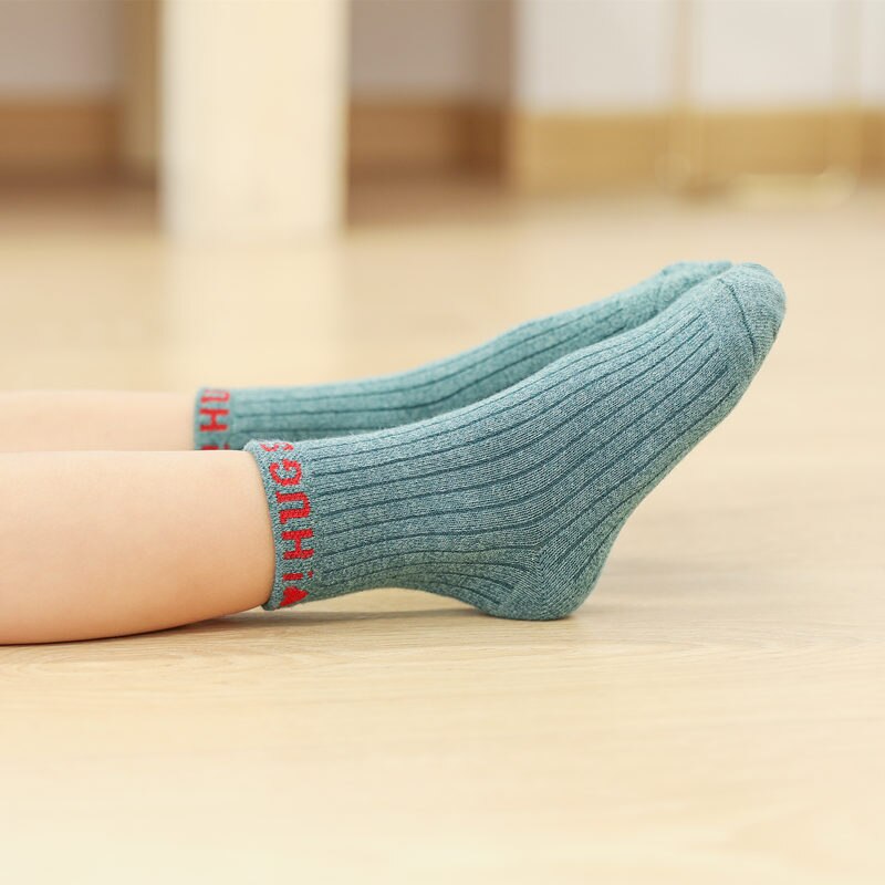 5 Paare freundlicher Socken Jungen Mädchen Einfache Stil Stereo gestreift Solide Farbe Atmungsaktive Kleidung Zubehör freundlicher Socken