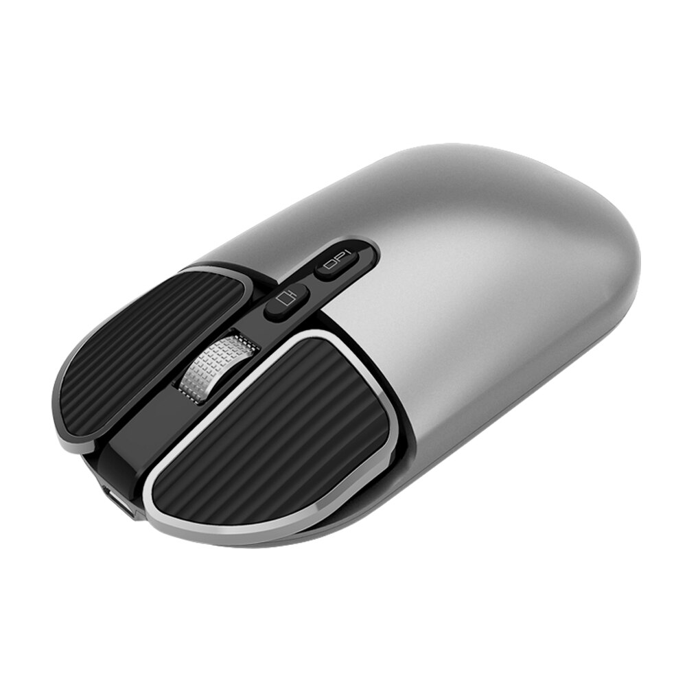 Office notebook möss pro gamer slim 2.4 ghz bluetooth mus laddningsbar 1600 dpi justerbara trådlösa möss: Grå