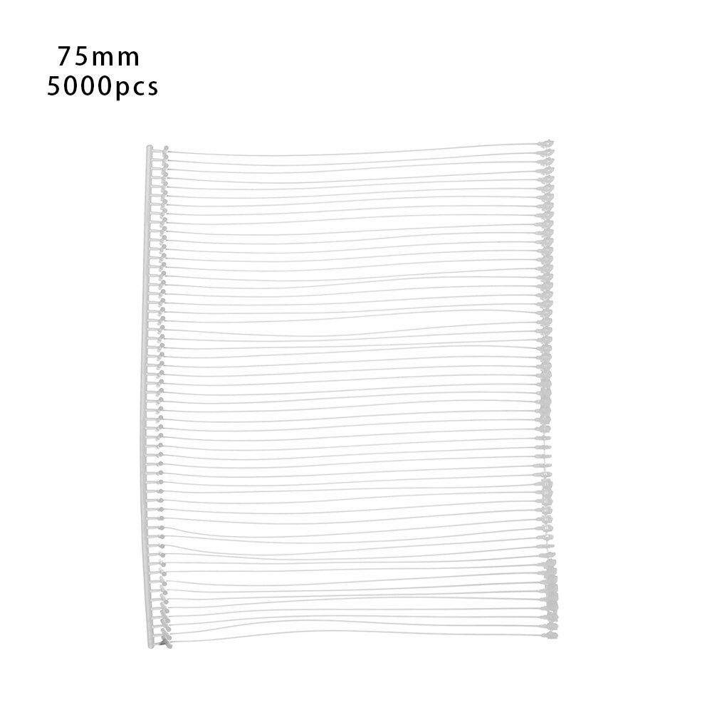 5000 Pcs Plastic Reguliere Standaard Tagging Fasteners Wit Standaard Tagging Weerhaken Bijlagen Geschikt Voor Standaard Tag Apparaten: 75mm