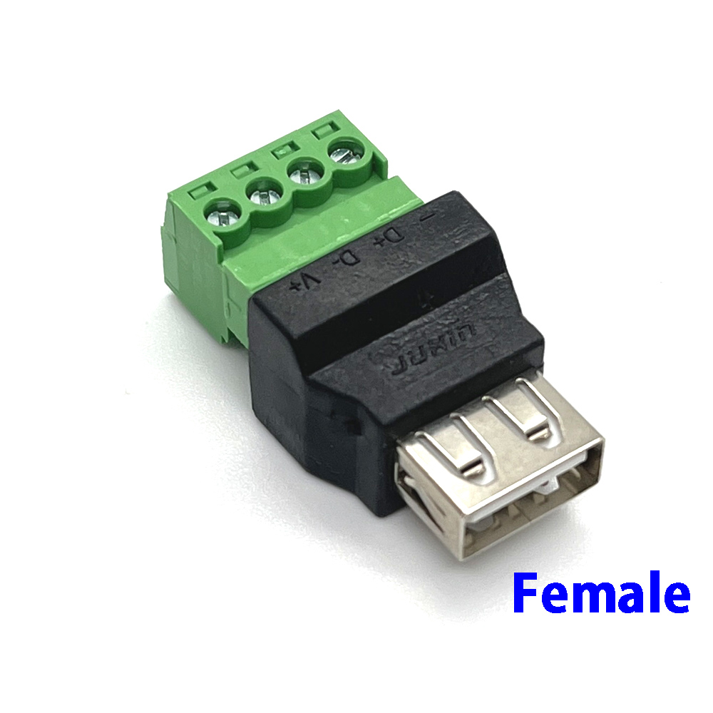 Terminal de giro macho hembra tipo USB 2,0 de 4 pines, Terminal de giro USB para evitar enchufes de soldadura, conector de cabeza macho y hembra, 1 Uds.: Gris oscuro