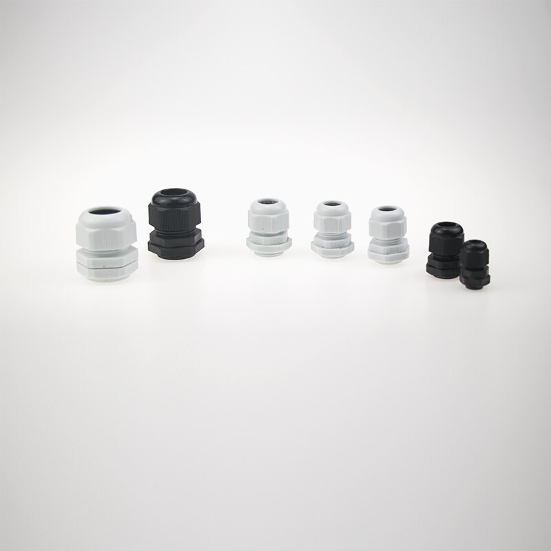 10pcs IP68 PG7 PG11 PG13.5 PG16 PG21 PG25 for 3-6.5mm Wire Cable CE White Black Waterproof Nylon Plastic Cable Gland Connector