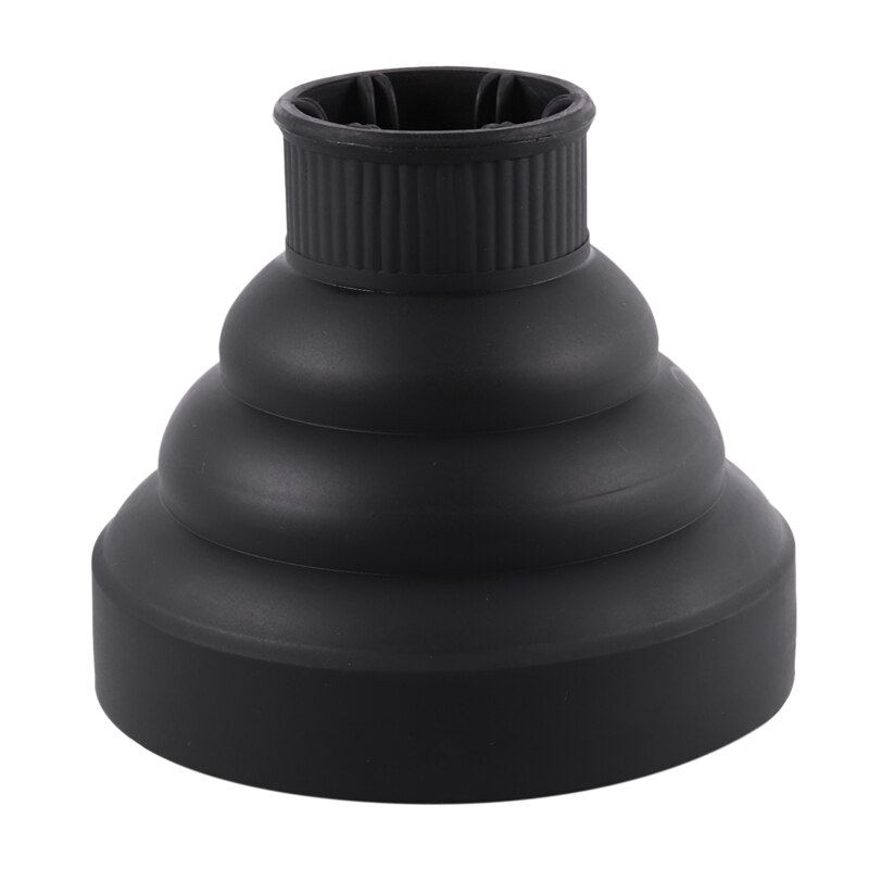 Mode Föhn Diffuser Cover Opvouwbare Föhn Kap Blower Kapsalon Curly Styling Haarverzorging-Zwart
