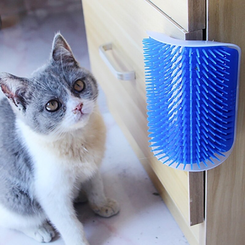 Zelftrimmer voor huisdieren, speelgoed voor katten, trimhulpmiddel voor katten, ontharingsborstel voor honden, kattenkam, haaruitval, trimmen, massage-apparaat met kattenspeeltje