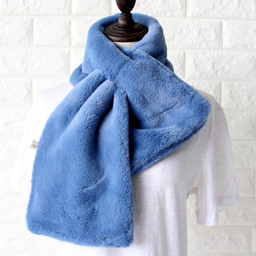Scarf écharpe fausse fourrure pour femmes | Écharpe d'hiver chaude et douce, écharpe à anneau pelucheux, châles, enveloppes, écharpe à épaules, , au détail,: blue
