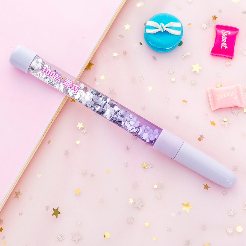 South Korea Beautiful girl Quicksand pen 0.5mm Kids Japanese Gel Pens Kawaii School Supplies Stationary: C