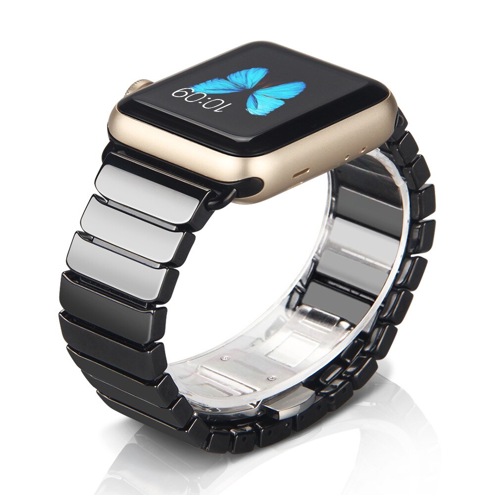 Strap Voor Apple Watch Band 38Mm 42Mm Apple Watch 5 4 3 2 1 Smart Horloge Armband Keramische Horlogebanden Voor iwatch Band 40Mm 44Mm: Black / 38mm 40mm