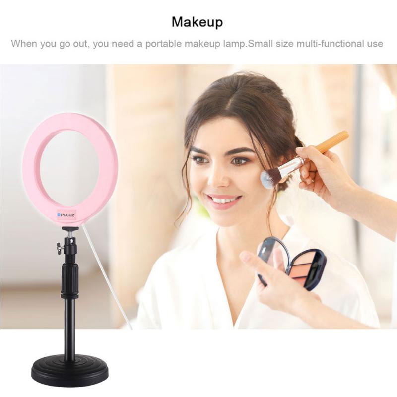 1 Pcs 3.6 Inch Roze Fotografie Led Selfie Ring Licht Usb 12Cm Dimbare Camera Telefoon Ring Lamp Voor Make-Up video Live Studio