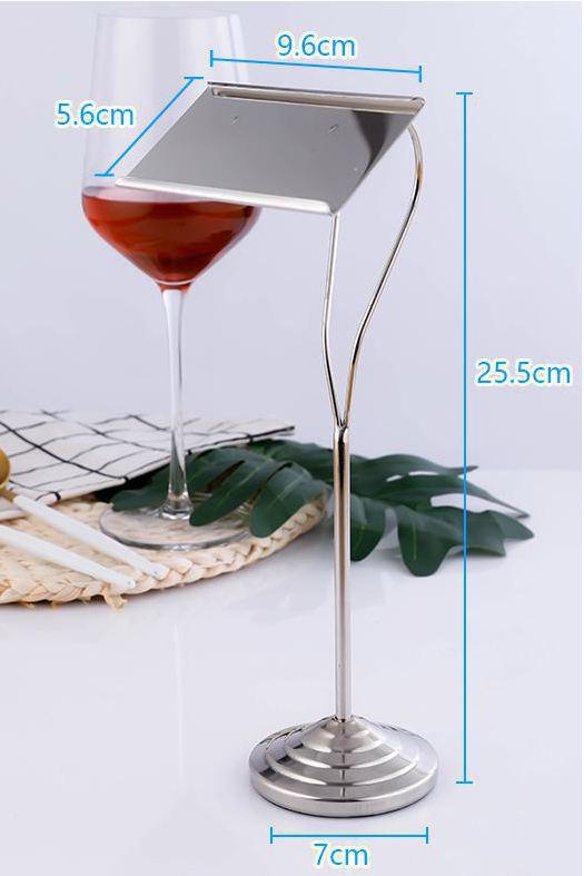 European Stainless Steel Menu Stand Metal Name Card Bracket Hotel Buffet Table Number Clamp Wedding Banquet Table Sign Stand: 25.5cm Silvery 