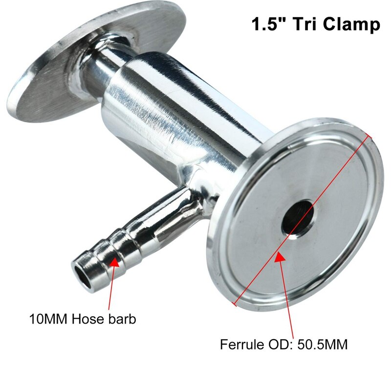 Sanitary Sample Valve 1.5 inch Tri Clamp Ferrule OD 50.5MM with Elliptic Handle