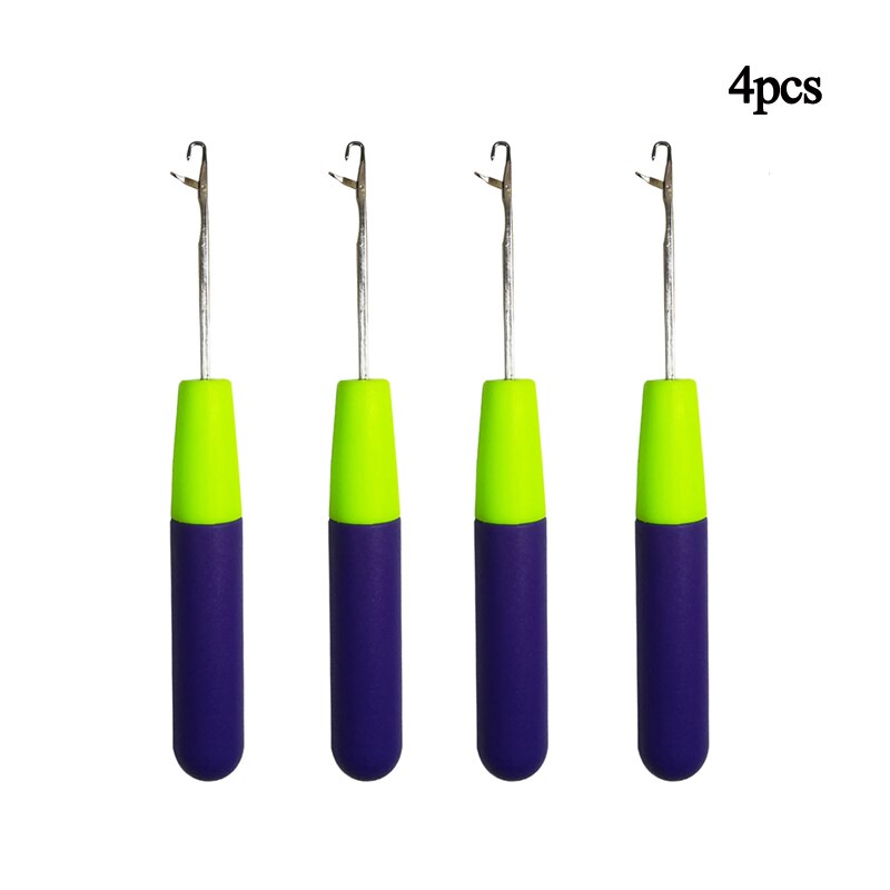 Hook Crochet Needle For Synthetic Hair Extension Tool And Making Jumbo Senegalese Twist Micro Braids Wigs: Purple 4pcs
