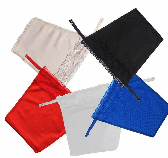 Cami Secret Lace Clip-on Mock Camisole Bra Overlay Modesty Panel Metal Button