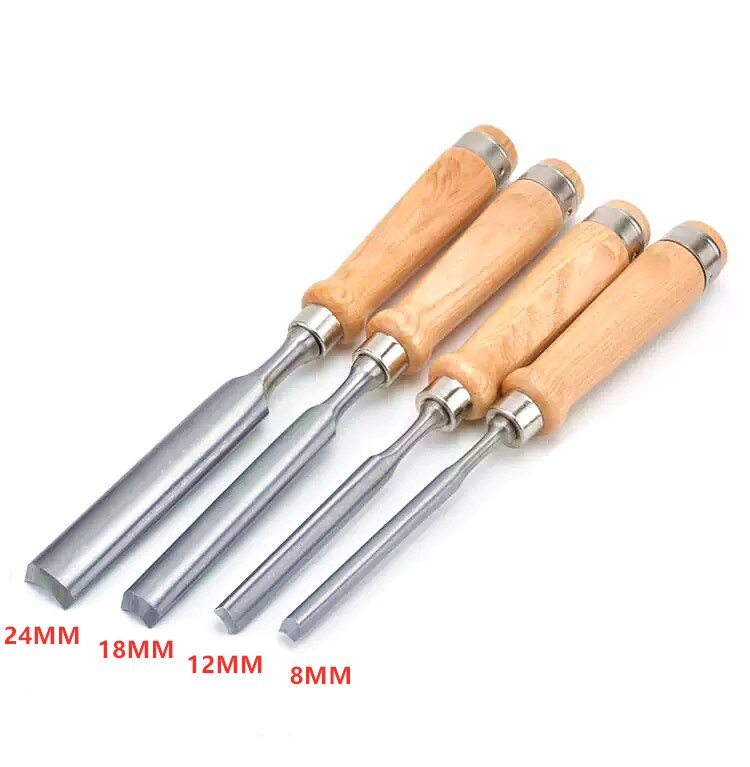 Citop 1pcs 8/12/18/24mm Semi-Circular Woodworking Chisel Chrome Vanadium Steel Wood Carving Gouge DIY Chisels Hand Tool