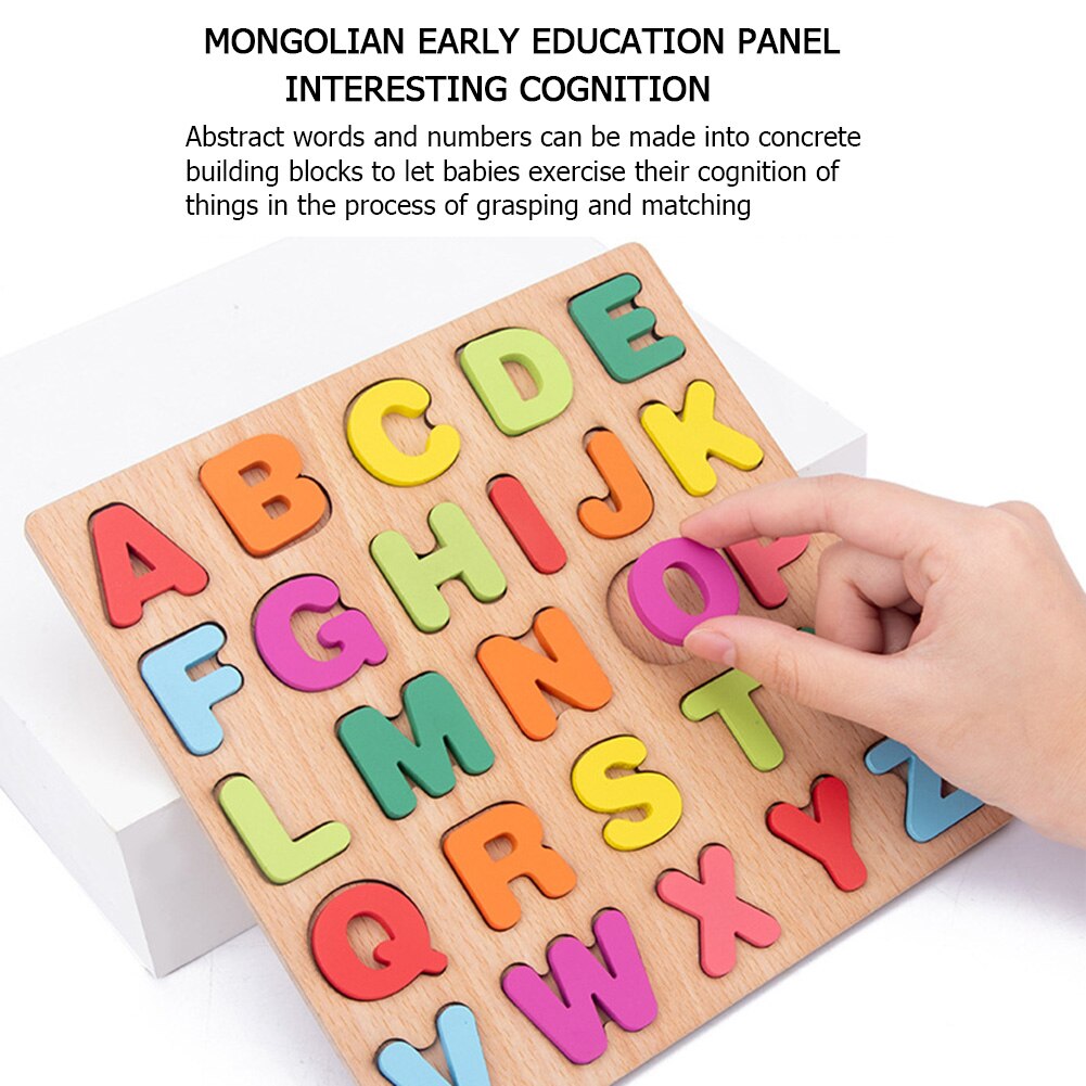 Educational Alphabet Digital Puzzle Wooden Toys Children Number Letter Jigsaw Learning Toy Matching Jigsaw for Children