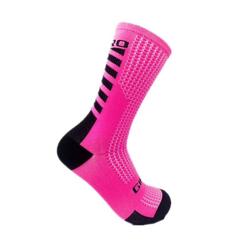 Gir cycling socks compression socks men and women soccer socks Sports basketball socks 14 Color: New Pink