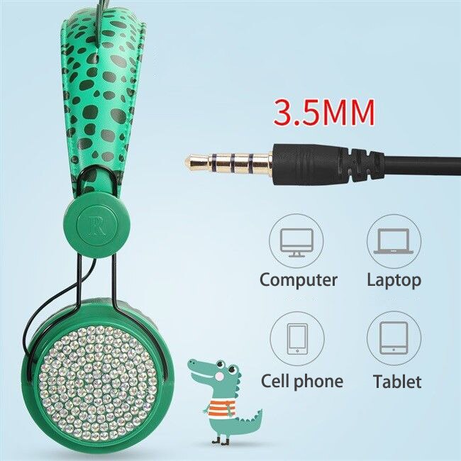 Cute Unicorn Headsets With Microphone Earphone for boys Kids daughter Headphones For Laptop Cellphones PC MP4 Tablet Headsets